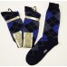 Navy blue charcoal mercerized cotton argyle dress socks